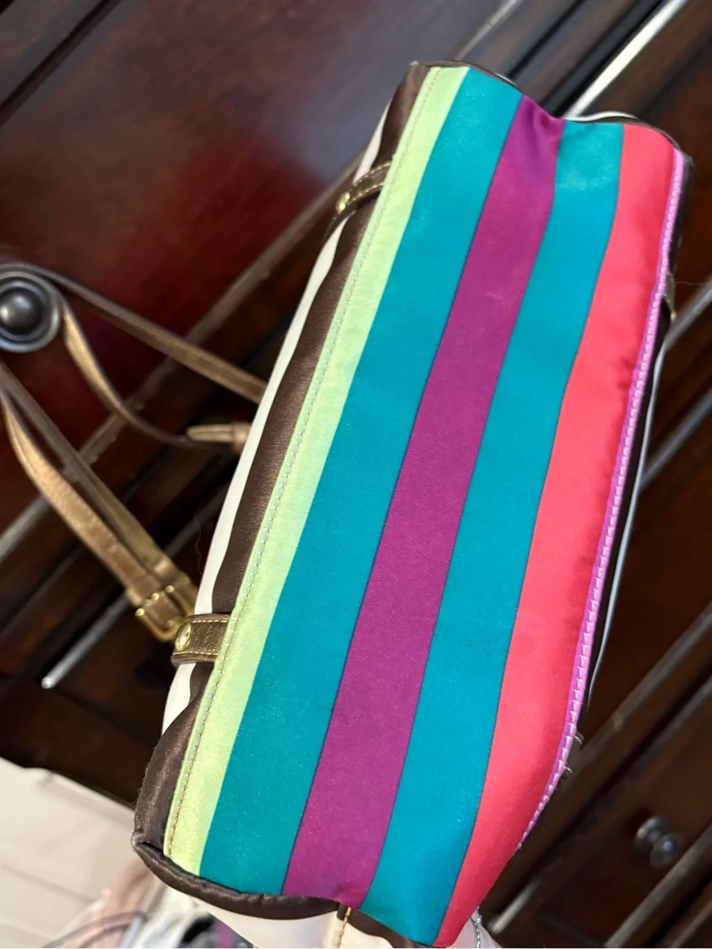 Coach Legacy Striped Sateen Tote